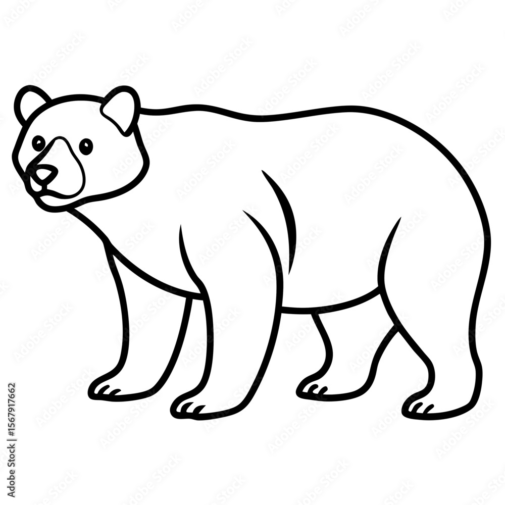 Fototapeta premium White Vector Sketch Spectacled Bear