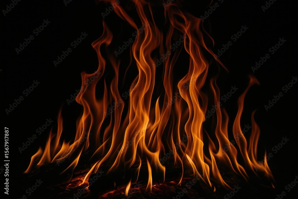 Fototapeta premium Dancing flames flickering in the breeze