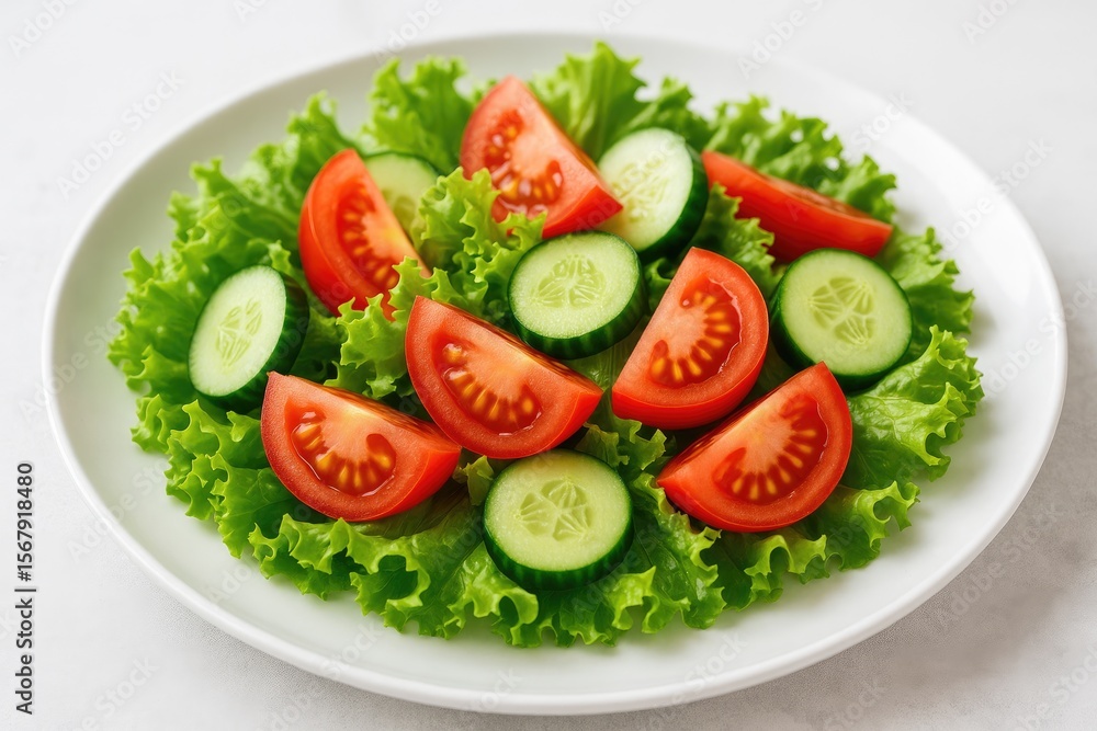 Healthy mixed vegetable bowl with fresh greens, cherry tomatoes, and sliced cucumbers Healthy mixed vegetable bowl with fresh greens, cherry tomatoes, and sliced cucumbers