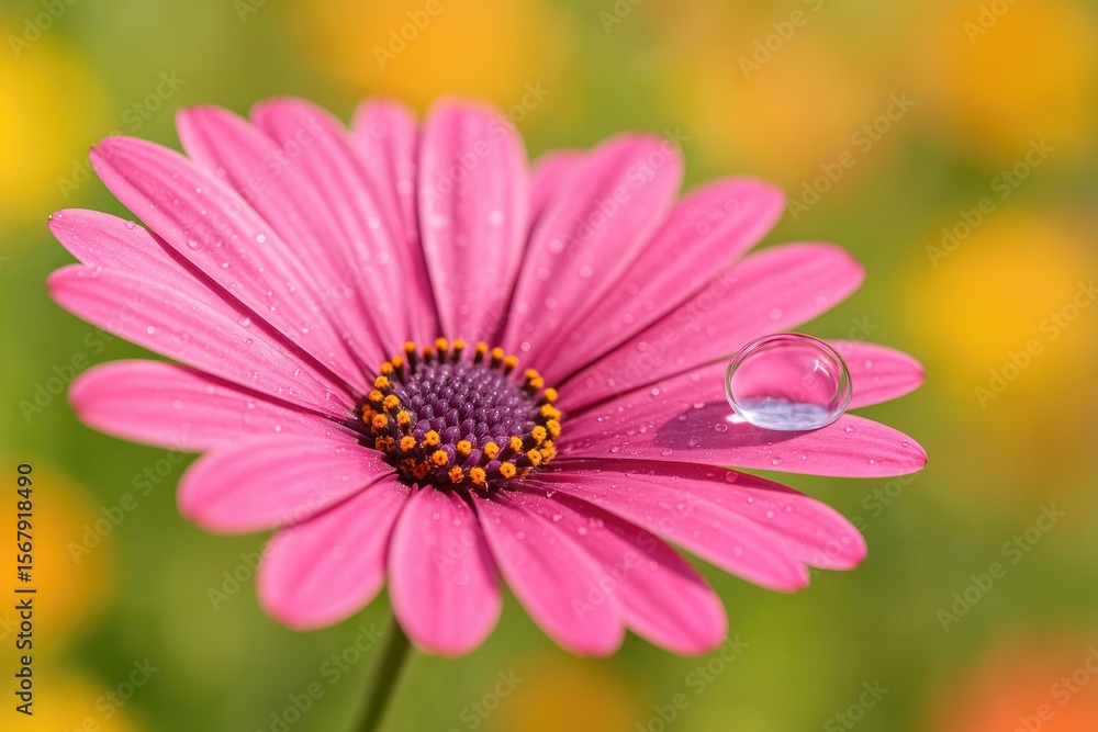 Obraz premium Water Droplet on Flower Petal