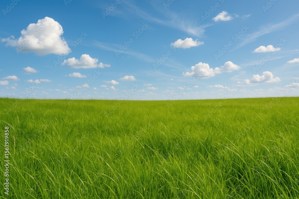 Lush summer field with vibrant greenery Lush summer field with vibrant greenery
