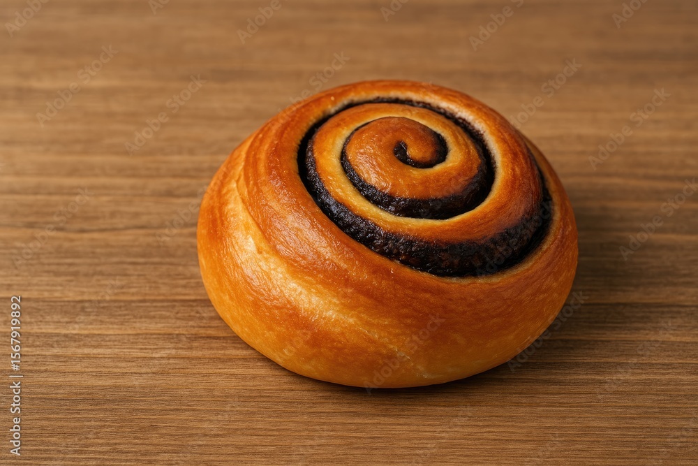 Fototapeta premium Warm freshly baked bread resting on a rustic wooden surface