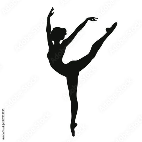 Silhouette of a ballerina in an elegant pose, representing art and dance, perfect for performance themes and marketing