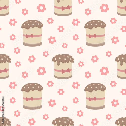 Tile pattern with sweet chocolate cakes