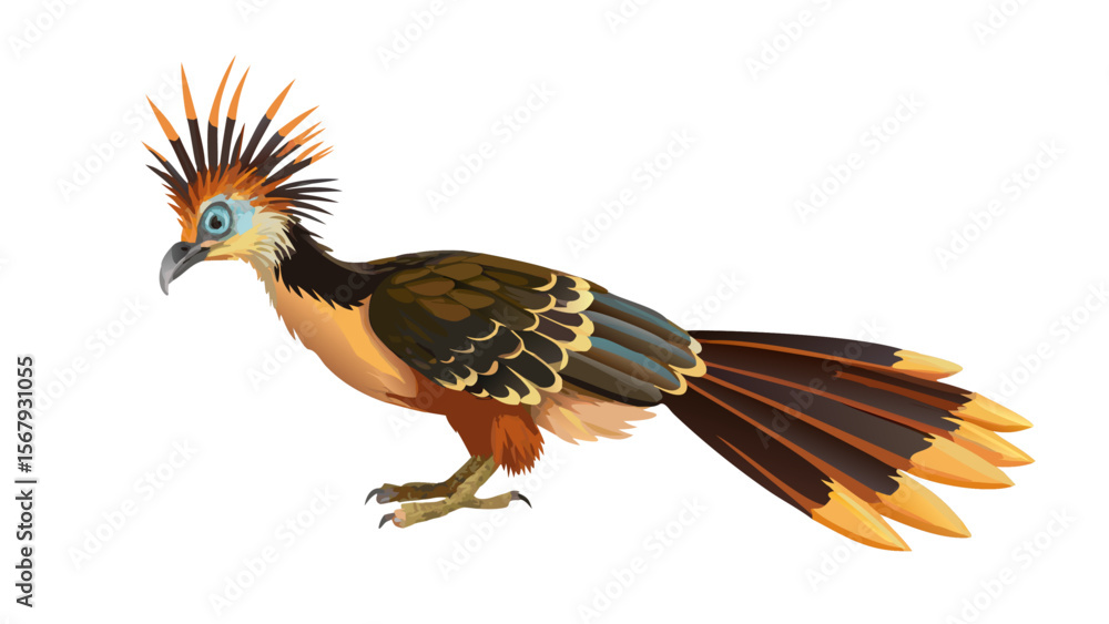 Fototapeta premium hoatzin-in-digital-painting (1)