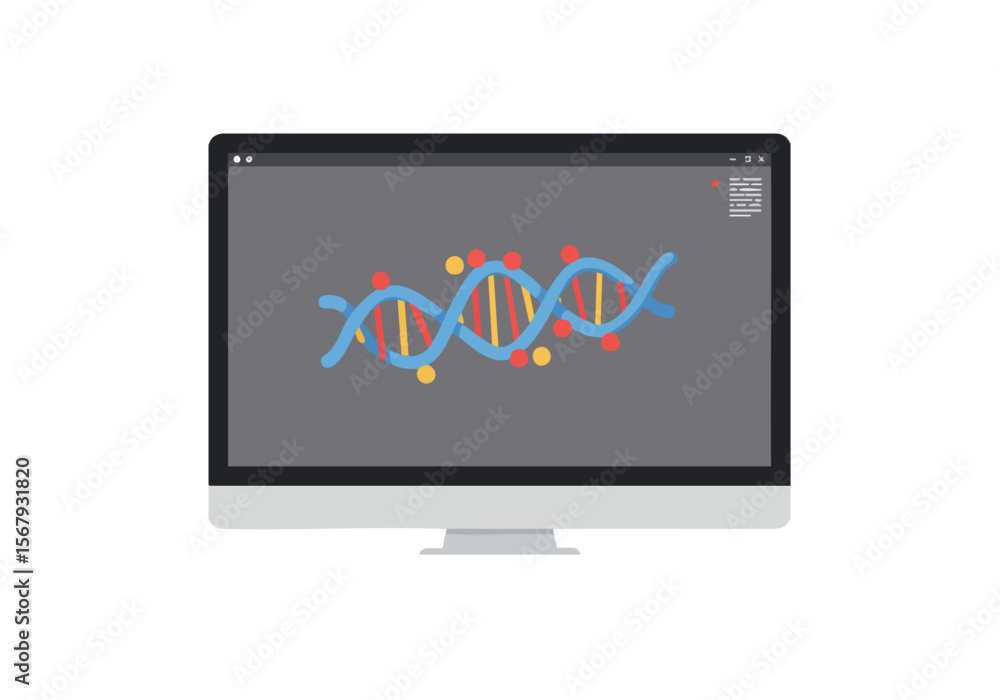 A modern computer display showcases a stylized mRNA strand graphic. Clean, vibrant colors and a professional design make this image ideal for science, technology, or health-related visuals. A modern computer display showcases a stylized mRNA strand graphic. Clean, vibrant colors and a professional design make this image ideal for science, technology, or health-related visuals.
