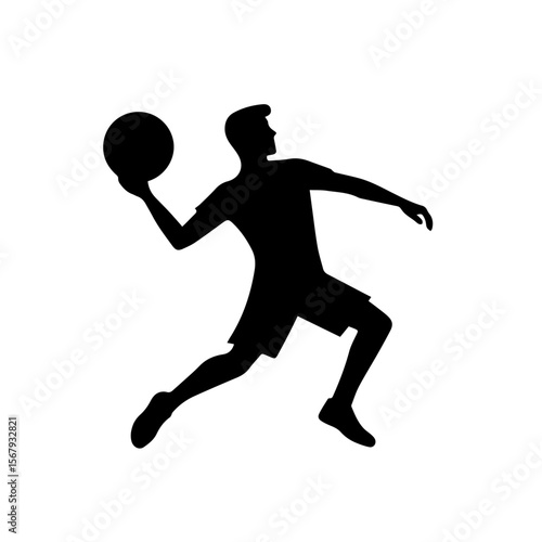 man playing Frisbee silhouette, man playing Frisbee vector