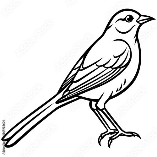 Yellowhammer Bird Sketch Vector Linework