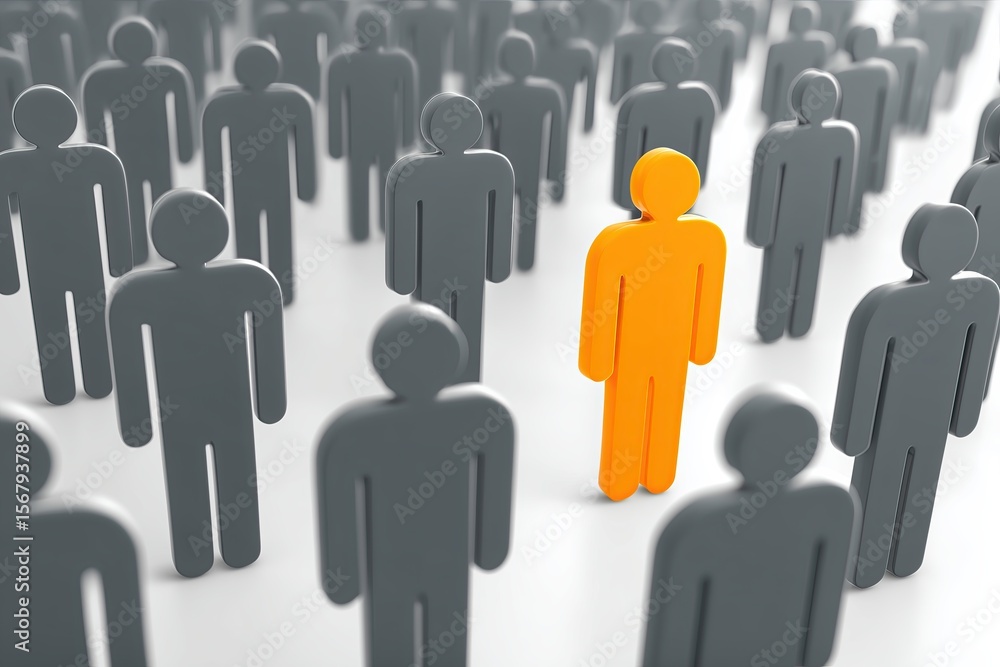 Be unique with symbolic figures standing out from the crowd in leadership representation and individuality Be unique with symbolic figures standing out from the crowd in leadership representation and individuality
