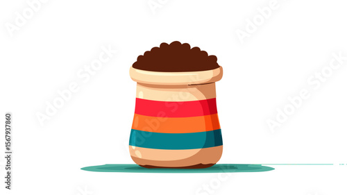 Coffee beans bag illustration, coffee bean, coffee, bag, illustration, cafe, drink, caffeine, aroma, shop