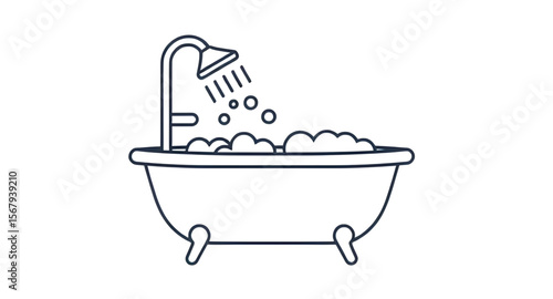Bath tub, Bathtub icon, Bathroom tub, Vintage bath tub, Freestanding bath, Modern bathtub, Clawfoot tub, Soaking tub, Relaxing bath, White bathtub, Classic tub, Spa bathtub, Bath time, Tub with bubble