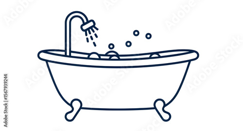 Bath tub, Bathtub icon, Bathroom tub, Vintage bath tub, Freestanding bath, Modern bathtub, Clawfoot tub, Soaking tub, Relaxing bath, White bathtub, Classic tub, Spa bathtub, Bath time, Tub with bubble