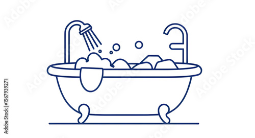 Bath tub, Bathtub icon, Bathroom tub, Vintage bath tub, Freestanding bath, Modern bathtub, Clawfoot tub, Soaking tub, Relaxing bath, White bathtub, Classic tub, Spa bathtub, Bath time, Tub with bubble