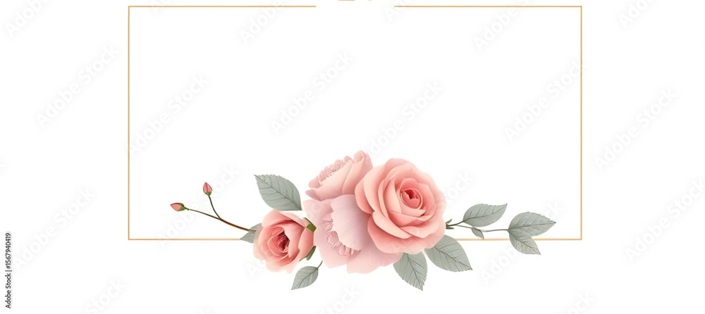 Obraz premium Greeting card with roses, Rose floral card, Romantic greeting card, Rose bouquet card, Elegant rose card, Vintage rose card, Card with red roses, Wedding rose card, Valentine’s Day card, Floral greeti