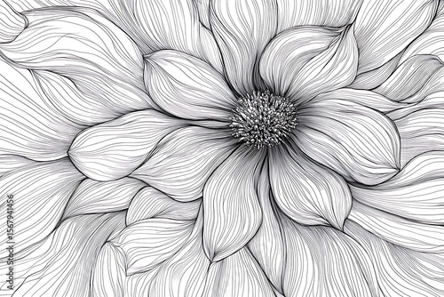 line art of dahlia flower