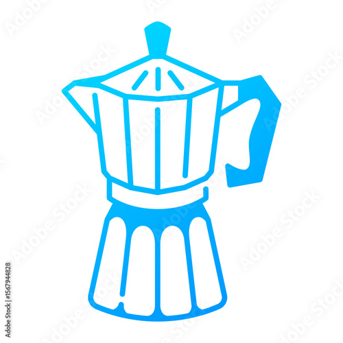 Moka pot icon. moka, pot, coffee, espresso, stovetop, brewer, metal, caffeine. Vector Icon Illustration