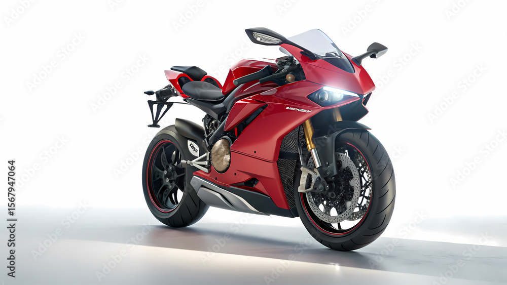 Red Ducati Panigale Superbike: Powerful Motorcycle Design Red Ducati Panigale Superbike: Powerful Motorcycle Design