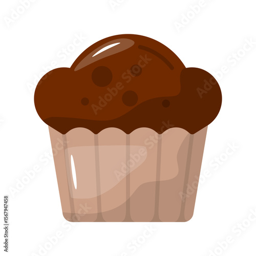 Muffin icon. bakery, cupcake, dessert, snack, sweet, pastry, breakfast, treat. Vector Icon Illustration