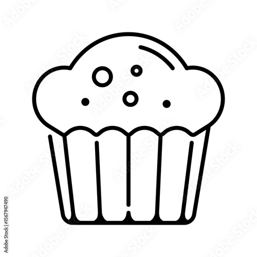 Muffin icon. bakery, cupcake, dessert, snack, sweet, pastry, breakfast, treat. Vector Icon Illustration