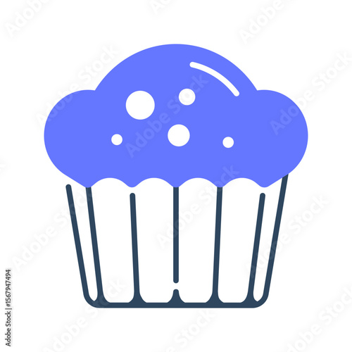 Muffin icon. bakery, cupcake, dessert, snack, sweet, pastry, breakfast, treat. Vector Icon Illustration