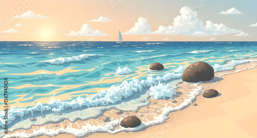 Sea and beach, Ocean shore, Sandy beach, Seaside view, Tropical beach, Beach landscape, Ocean waves, Coastal scene, Beach and sea horizon, Sunny beach, Blue sea water, Summer beach, Sea breeze, Beach 