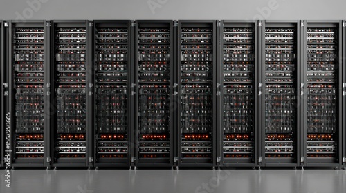 Plakat Data center server racks modern technology and network infrastructure