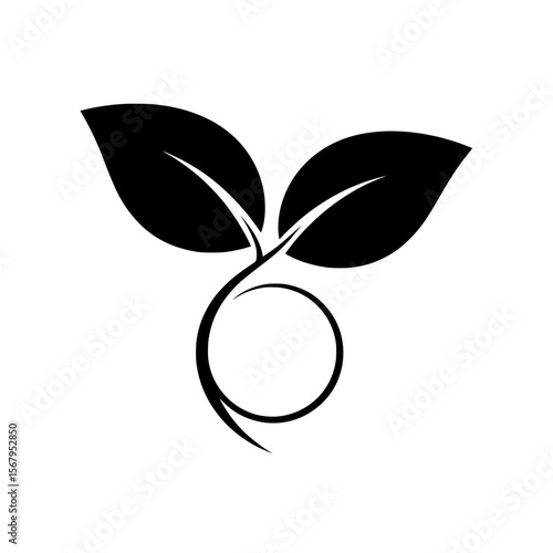 Simple and clean vector illustration of a growing plant shoot.