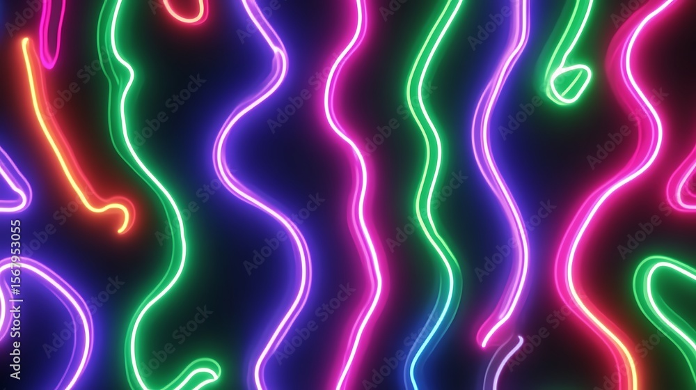 Naklejka premium Abstract neon lines (4)