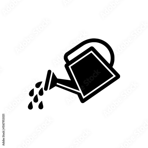 Watering Can and Water Drops Icon