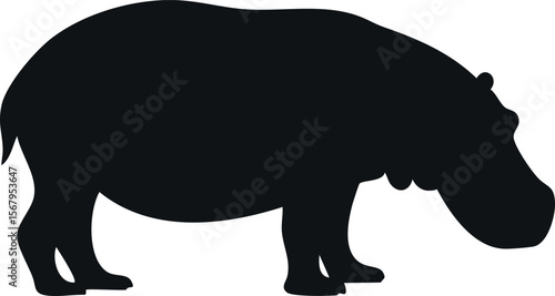 Hippopotamus silhouette illustration