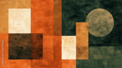 Abstract Geometric Pattern with Warm Earthy Tones and Textures