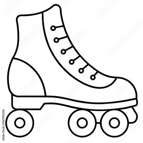 Roller skate line art vector illustration