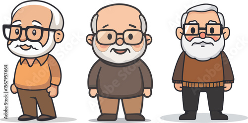 Cartoon grandpa illustration material
