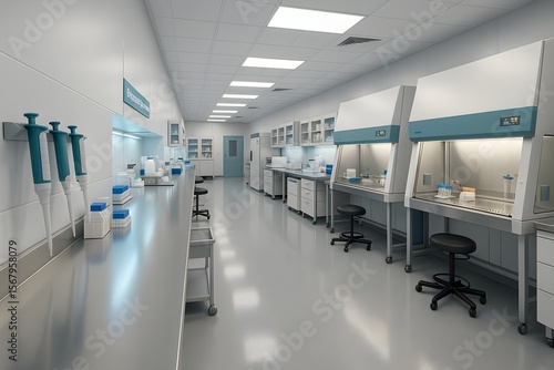 Laboratory with Safety Cabinets and Testing Equipment