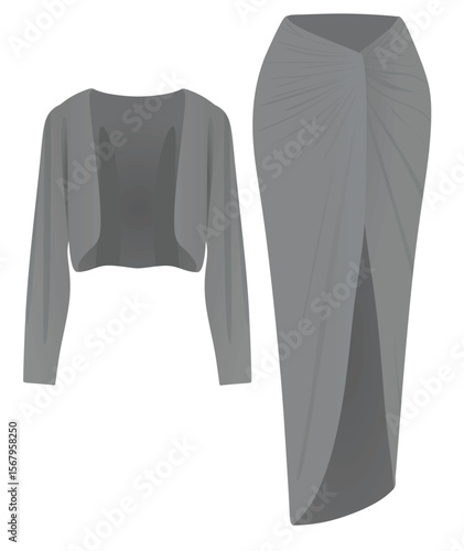 Bolero and skirt. vector illustration	
