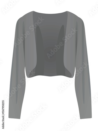 Woman grey bolero. vector illustration	