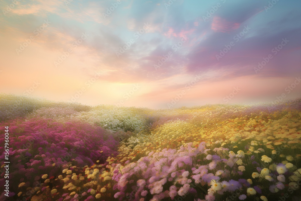 Fototapeta premium sunset in the field