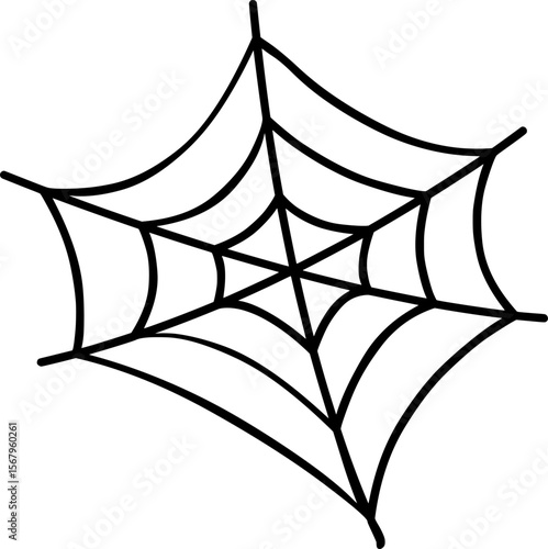 Illustration of a spider web made of silk threads used to catch prey detailed symmetrical and delicate design