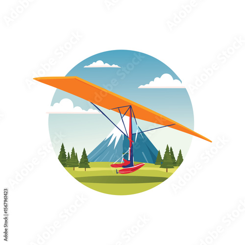 Simple Illustration Hang glider mountain