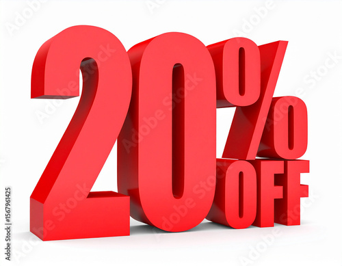 the word 20% OFF written in red on a white background