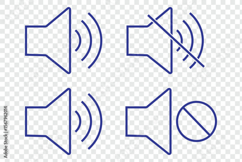 Mute sound icon vector set. No allowed Sound Sign Animation. Flat style speaker, sound, volume icon set vector symbol. eps 10