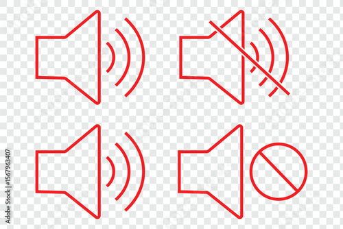 Volume icon set. sound volume and mute icon. Volume allow and volume prohibit icon set. Sound and Mute. eps 10