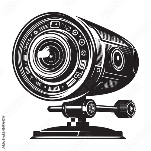 vector illustration of a microscope