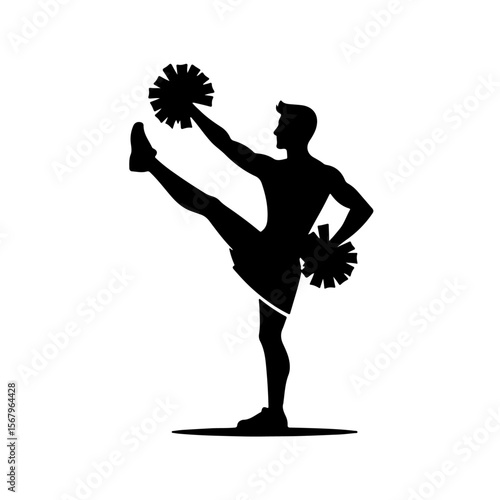 male cheerleader silhouette ,  cheerleader silhouette