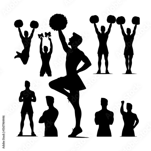 male cheerleader silhouette ,  cheerleader silhouette
