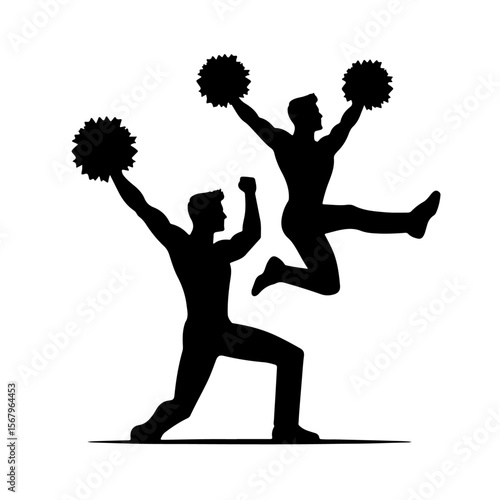 male cheerleader silhouette ,  cheerleader silhouette