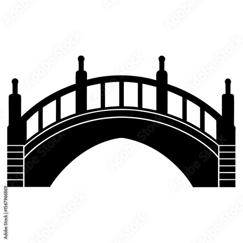 Bridge silhouette vector illustration