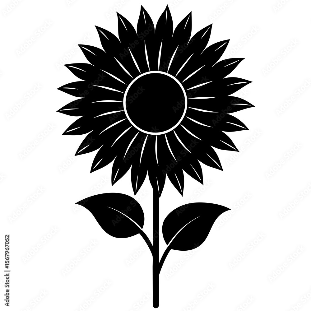 Fototapeta premium Illustration of a sunflower in vector format