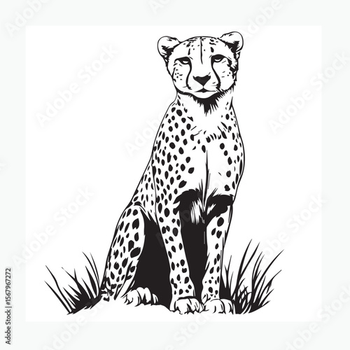leopard on a white background