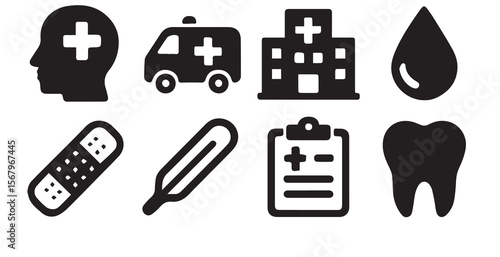 Healthcare and Medical Icons for Digital Presentation